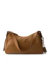 Prada Aimee Medium Leather Shoulder Bag In Nude