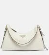 Prada Aimée Medium Leather Shoulder Bag In White