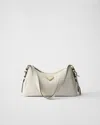 Prada Aimée Medium Leather Shoulder Bag In White