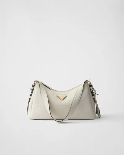 Prada Mittelgrosse  Aimée Schultertasche Aus Leder In White