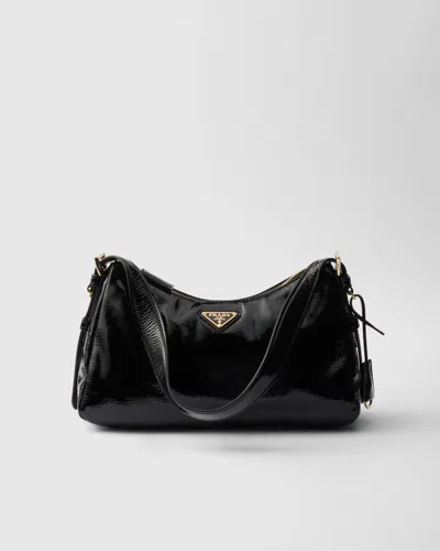 Prada Mittelgrosse  Aimée Schultertasche Aus Naplak-leder In Schwarz