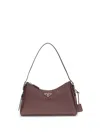 Prada Medium Aimee Shoulder Bag In Leather In Burgundy