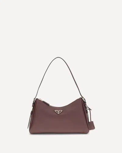 Prada Aimée Medium Shoulder Bag In Burgundy