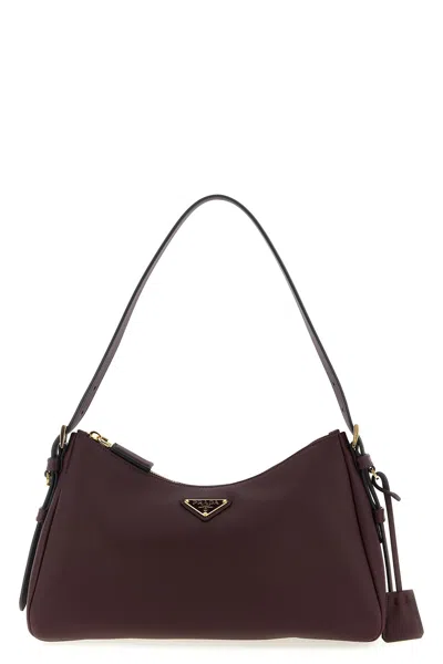 Prada ' Aimée' Medium Shoulder Bag In Burgundy