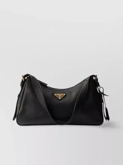 Prada Aimée Medium Shoulder Bag With Adjustable Strap In Black