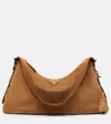 Prada Aimée Medium Suede Shoulder Bag In Brown