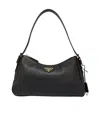 Prada Aimee Grain Leather Shoulder Bag In Black