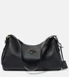 Prada Aimée Medium Leather Shoulder Bag In Black