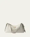 Prada Medium Aimee Zip Leather Shoulder Bag In F0pg7 Bianco N