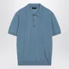 Prada Light Blue None Solid Shirt Collar Polo In Blue