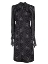Prada Printed Silk Blend Dress Collar Detail