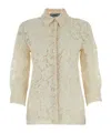 Prada Camicia In Pizzo Avorio Donna In Neutral Color