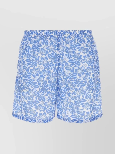 Prada All-over Print Nylon Swim Shorts In Pastel