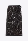 Prada Plum-coloured Sequined Skirt Women In Brown