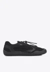 Prada Speedrock Leather And Mesh Fabric Sneakers In Black