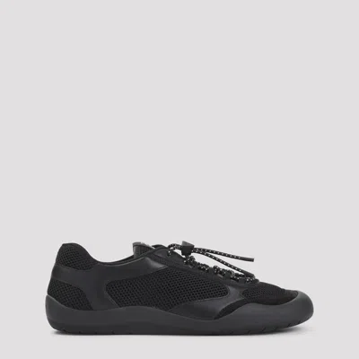 Prada Speedrock Leather And Mesh Fabric Sneakers Shoes In Black
