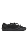 Prada Speedrock Leather And Mesh Fabric Sneakers In Black