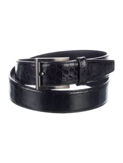 Pre-owned Prada Alligator Belt In Black