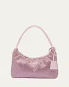 Prada Womens Pink Crystal-embellished Satin Shoulder Bag