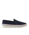 Prada Suede Loafers With Espadrille Sole And Round Toe In Blue