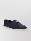 Prada Triangle-logo Suede Loafers In Black