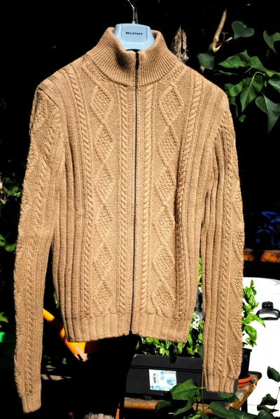 Pre-owned Prada Alpaca Wool Knit Zip Sweater Cardigan In Brown