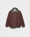 Prada Triangle-logo Jacket In Brown