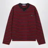 Prada Amaranth And Blue Striped Long-sleeve T-shirt In Red