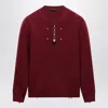 Prada Wool Crew-neck Sweater With Pendant In Multi