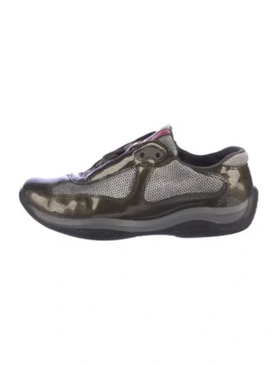 Pre-owned Prada America's Cup Athletic Sneakers In Green/grey