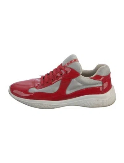 Pre-owned Prada America's Cup Athletic Sneakers In Grey/red