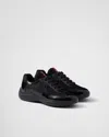 Prada America's Cup Biker Fabric Sneakers In Black