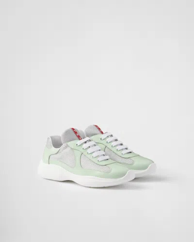Prada America's Cup Biker Fabric Sneakers In Dew