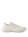 Prada Leather Sneakers In Avorio