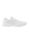 Prada Men's Americas Cup Napa Leather Low-top Sneakers In White