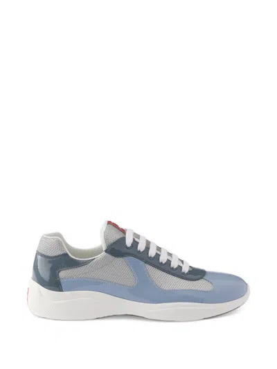 Prada America's Cup Lace-up Sneakers In Blue