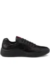 Prada Sporty Black Sneakers With Leather And Mesh Accents