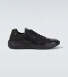 Prada Men's America's Cup Patent Leather Patchwork Sneakers In Black