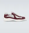Prada Technical Fabric Sneakers In Burgundy