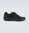 Prada Technical Sneakers Mesh Panels Rubber Sole In Black