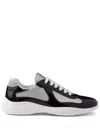 Prada Men's America's Cup Patent Leather Patchwork Sneakers In Brown