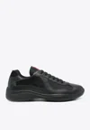 Prada Fabric And Leather America S Cup Sneakers In Black