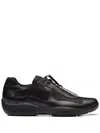 Prada Fabric And Leather America S Cup Sneakers In Black