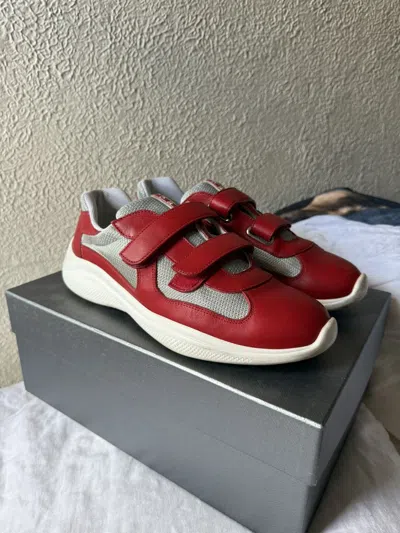 Pre-owned Prada America Cup Original Sneakers In Red