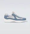 Prada America's Cup Panelled Sneakers In Blue