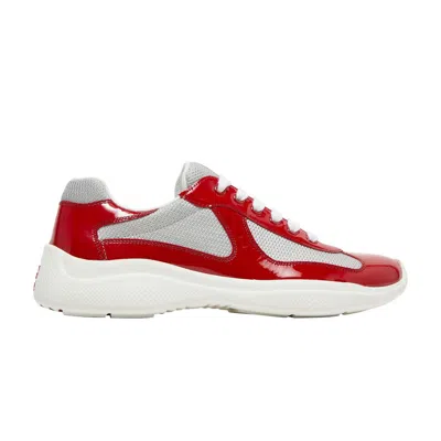 Pre-owned Prada America's Cup 'red Silver Patent'