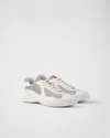 Prada America's Cup Xl Sneakers In White/silver