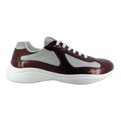 Pre-owned Prada America's Cup Sneaker Low Glitter Red