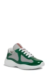 Prada America's Cup Vernice Patent Runner Sneakers In Verde