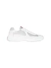 Prada Two-tone Leather And Fabric America S Cup Sneakers